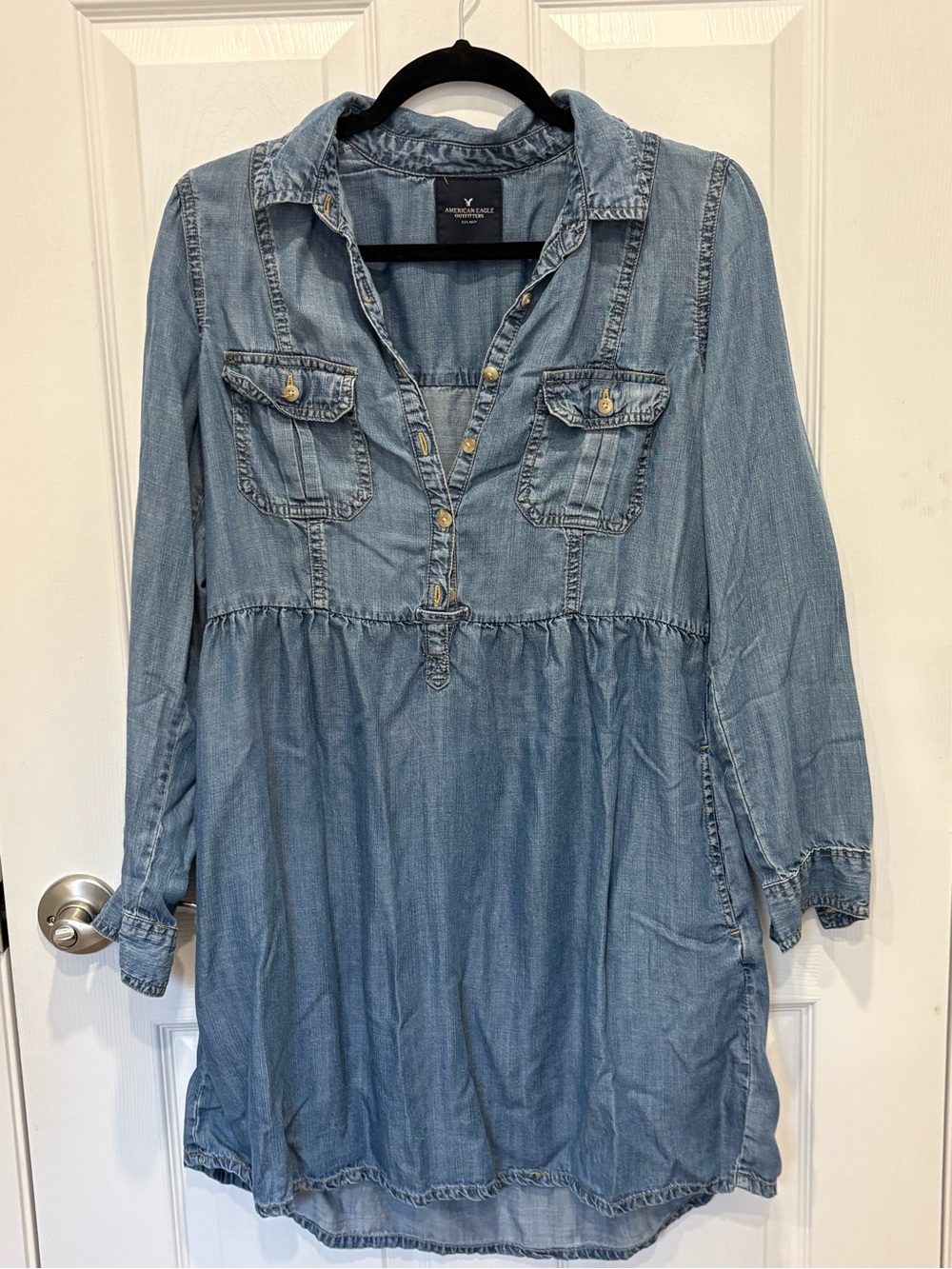 Shirt Dress - Light Blue Denim